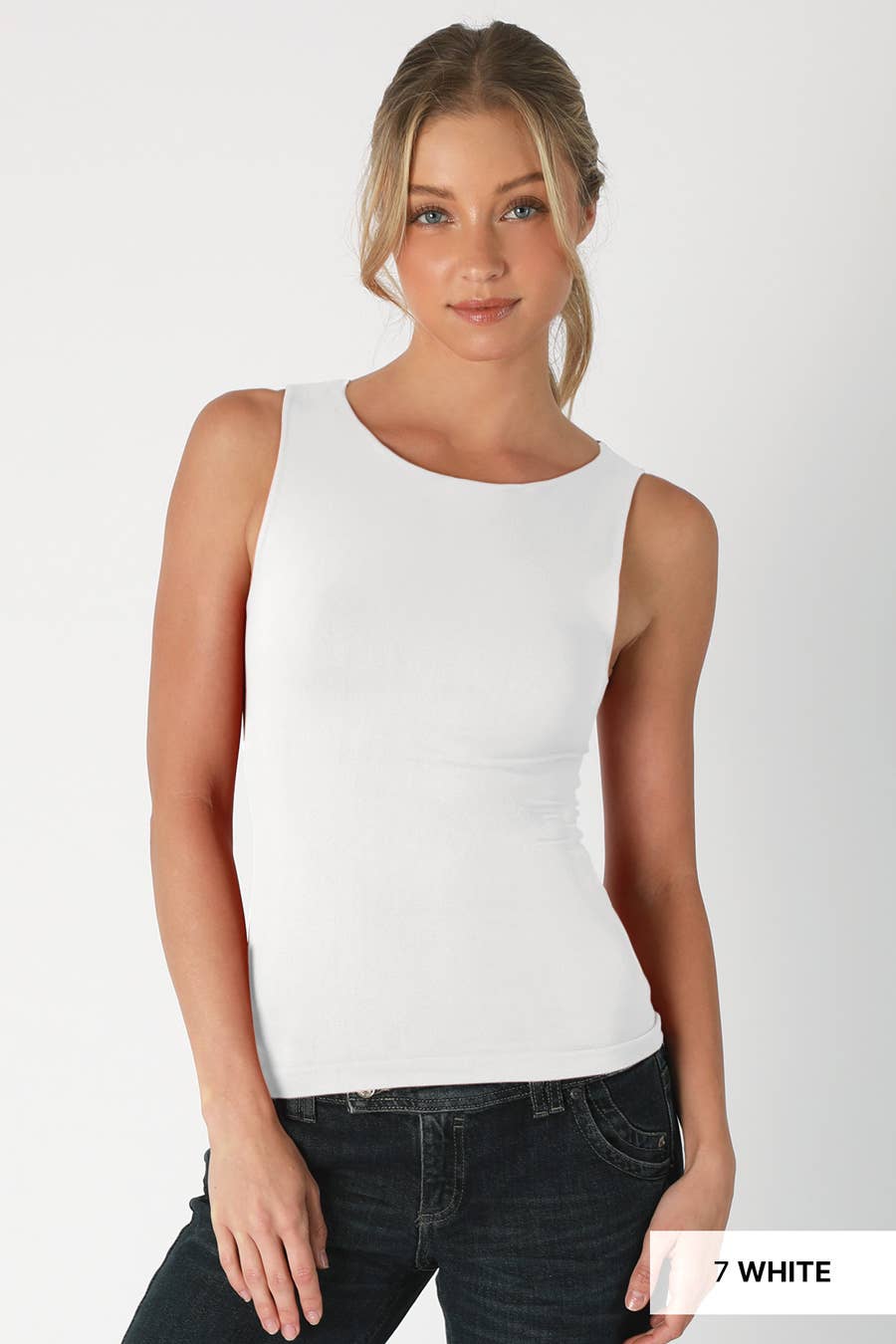 NikiBiki - Clean Line Boat Neck Tank Top: White