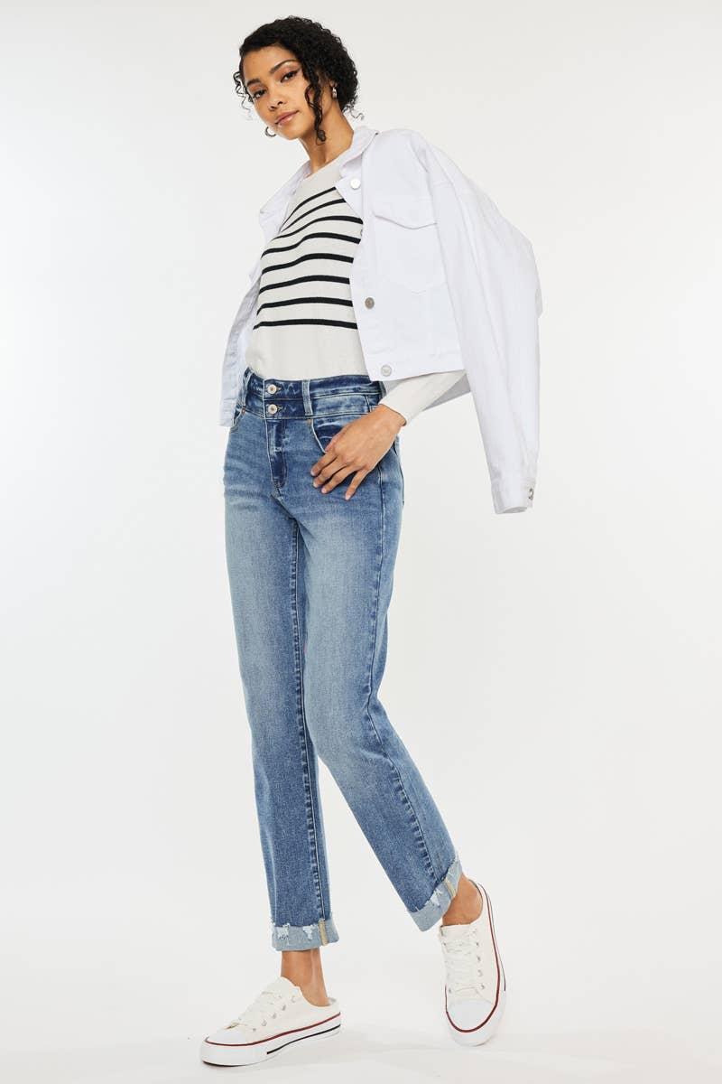 Kiana High Rise Slim Straight Leg Jeans