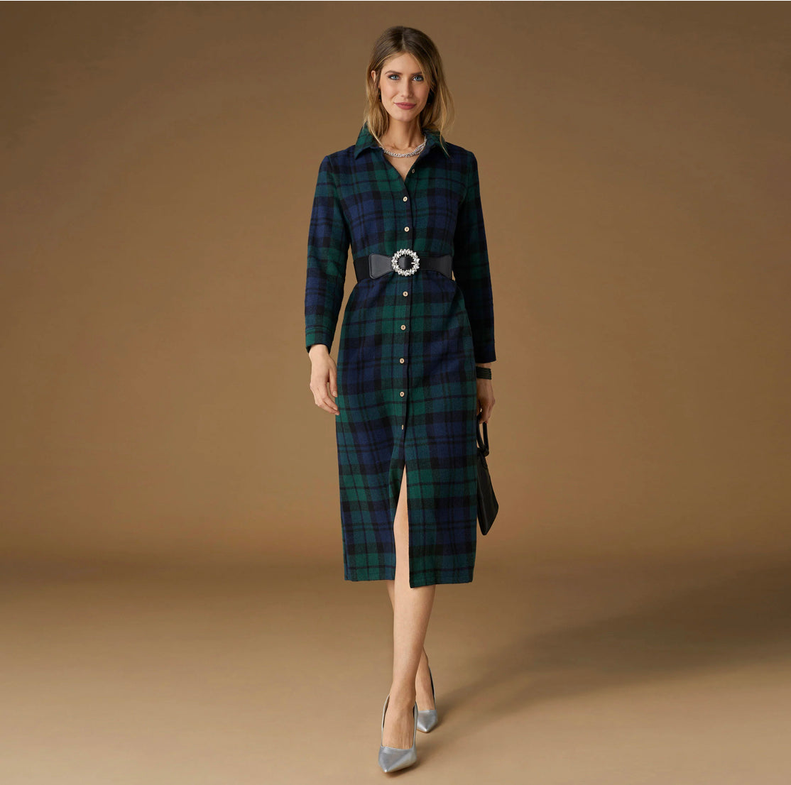 Harris Maxi Dress - Black Watch Plaid