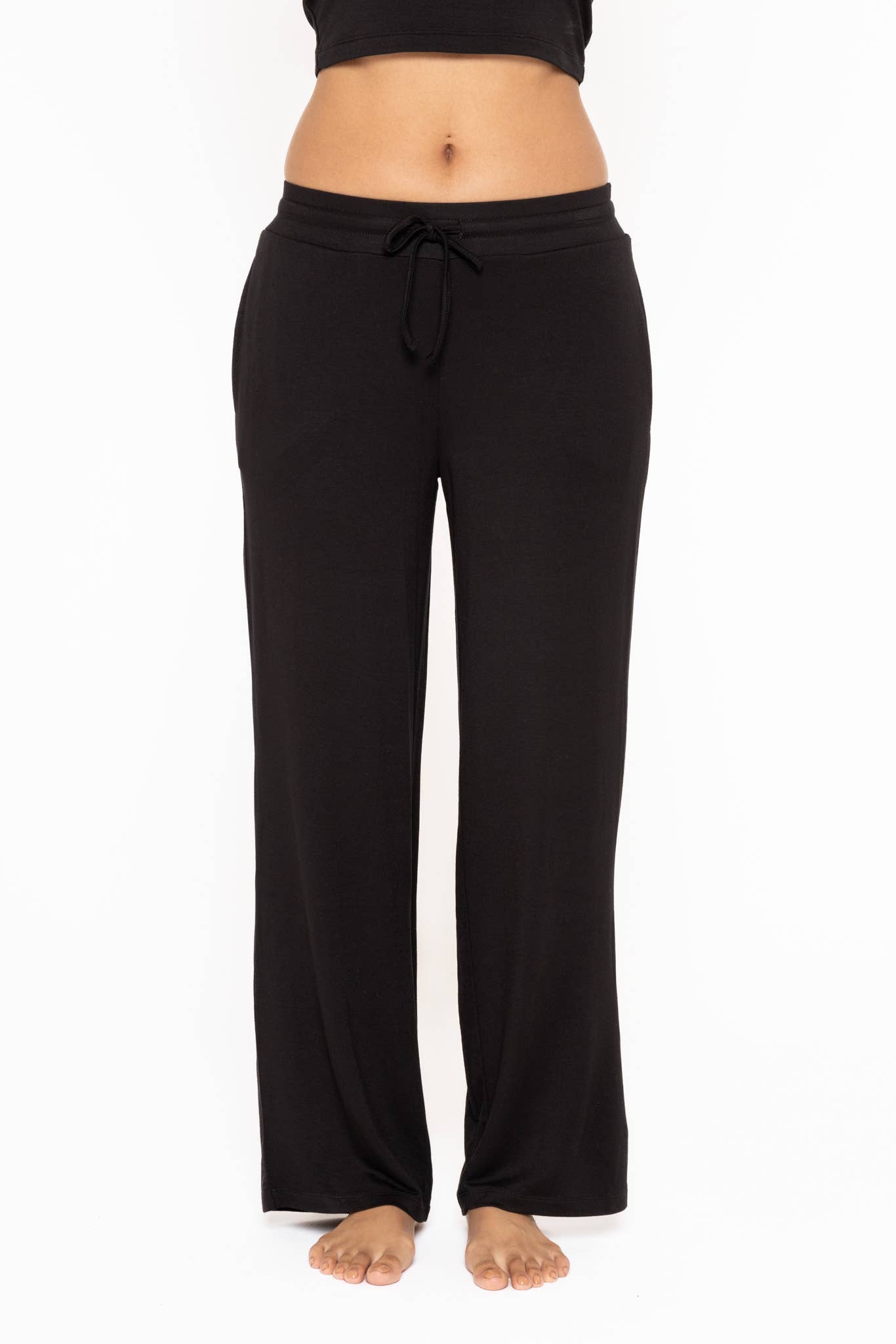 Mid-Rise Lounge Terry Pant: Black