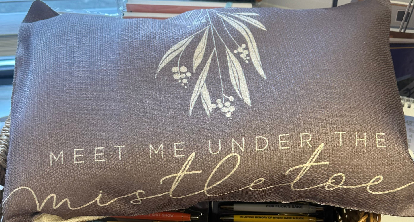 Meet Me Under The Mistletoe Pillow