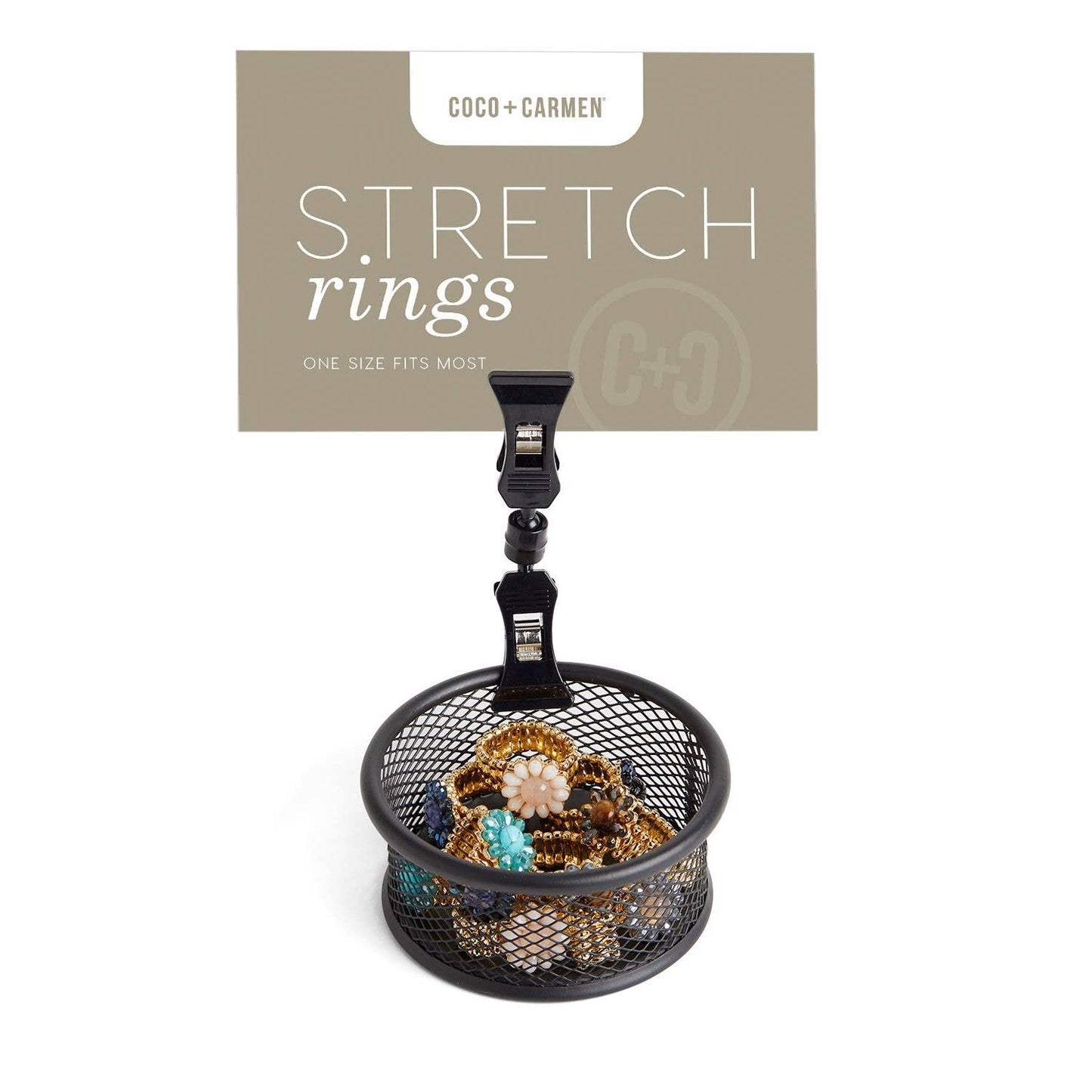 Cocktail Stretch Ring - Mother's Day: Stretch / Gold / Blue