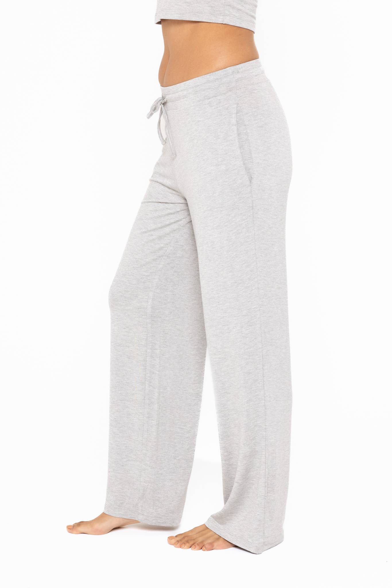 Mid-Rise Lounge Terry Pant: HEATHER GREY