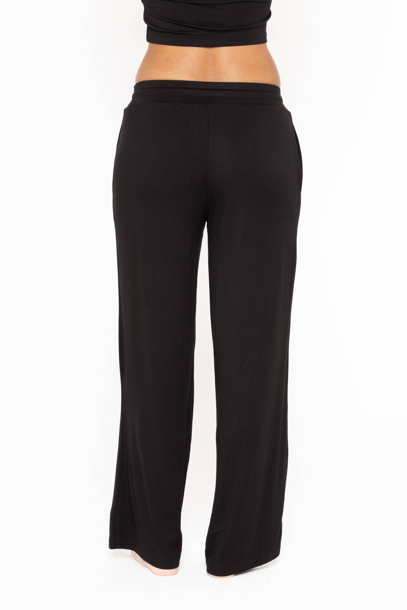 Mid-Rise Lounge Terry Pant: Black