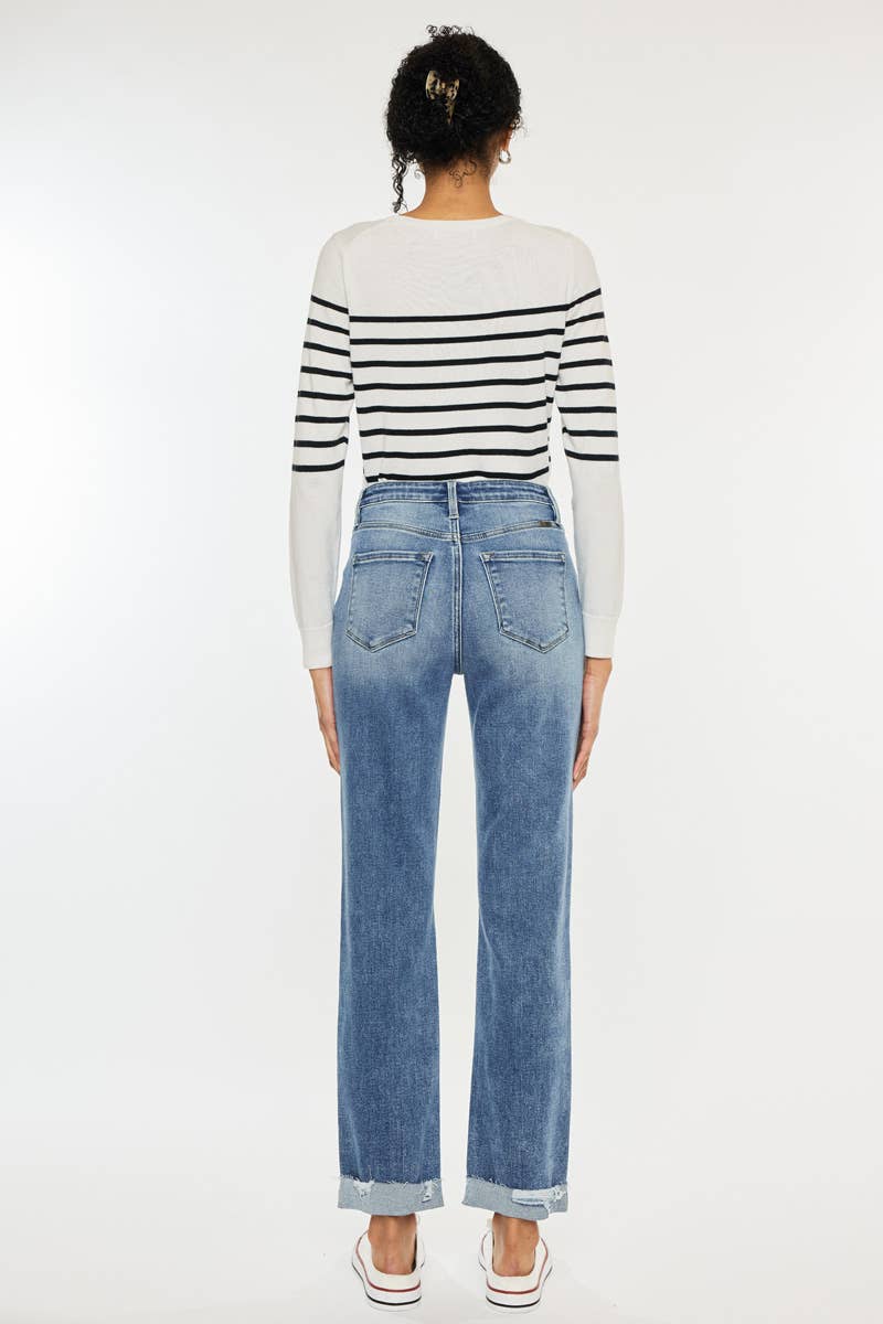 Kiana High Rise Slim Straight Leg Jeans