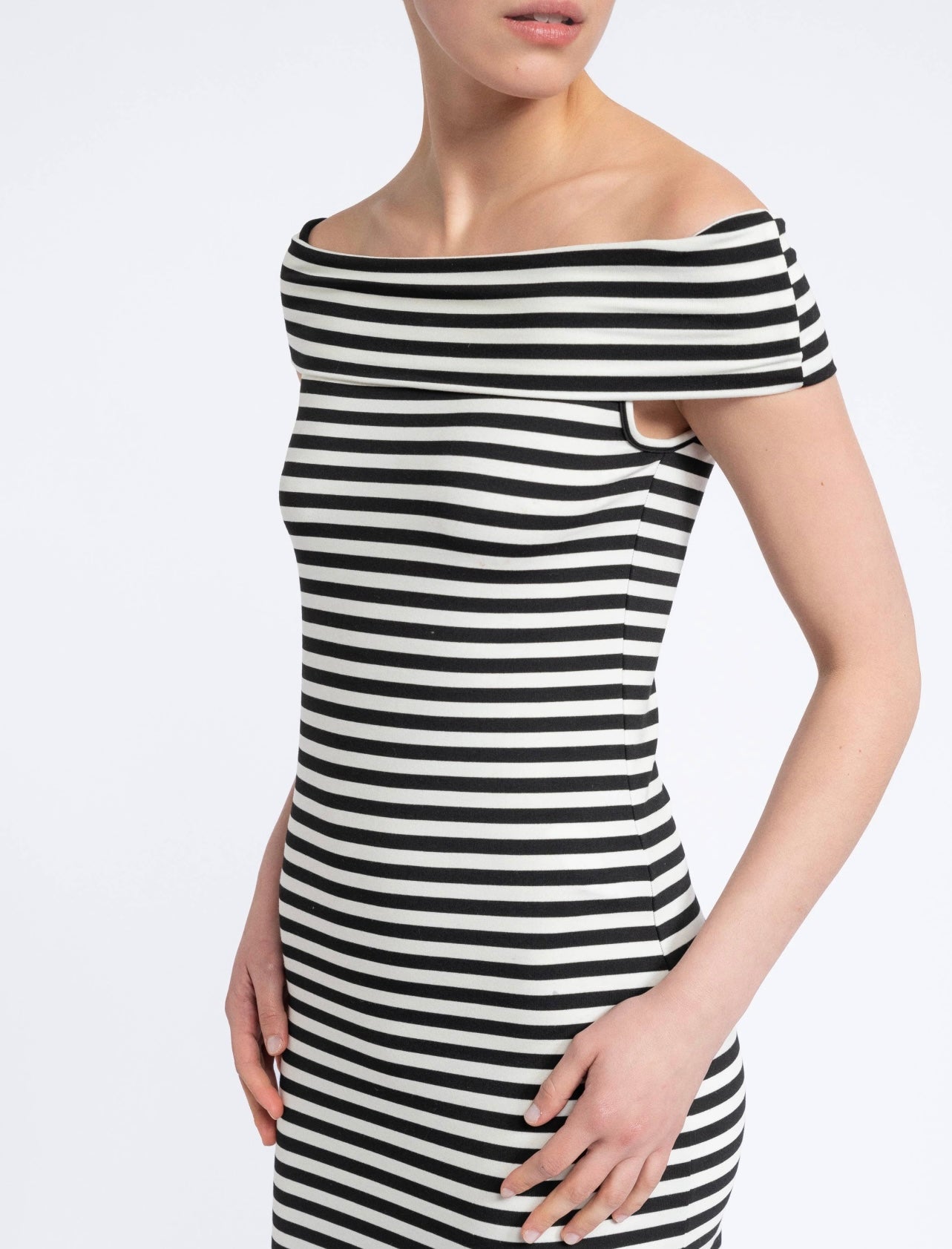 Striped Fitted Midi Dress