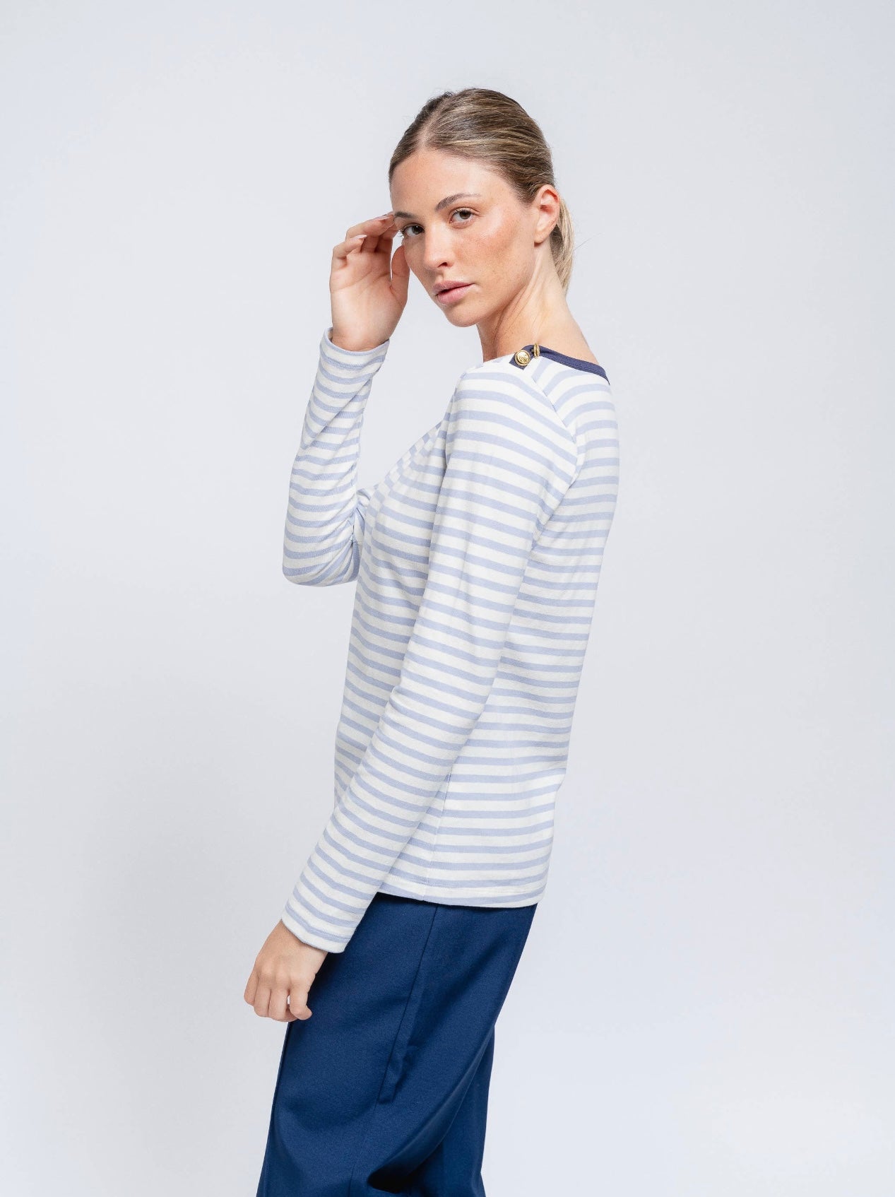 Striped Boat Neck Tee