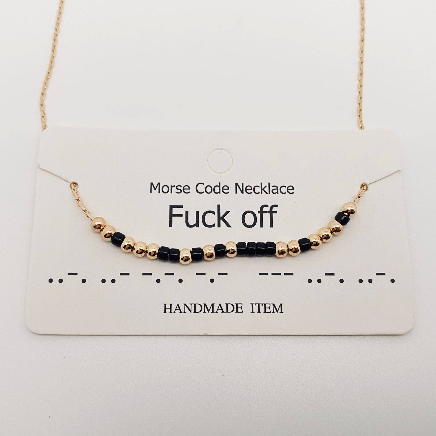 Handmade “Fuck off” Morse Code Necklace jewelry