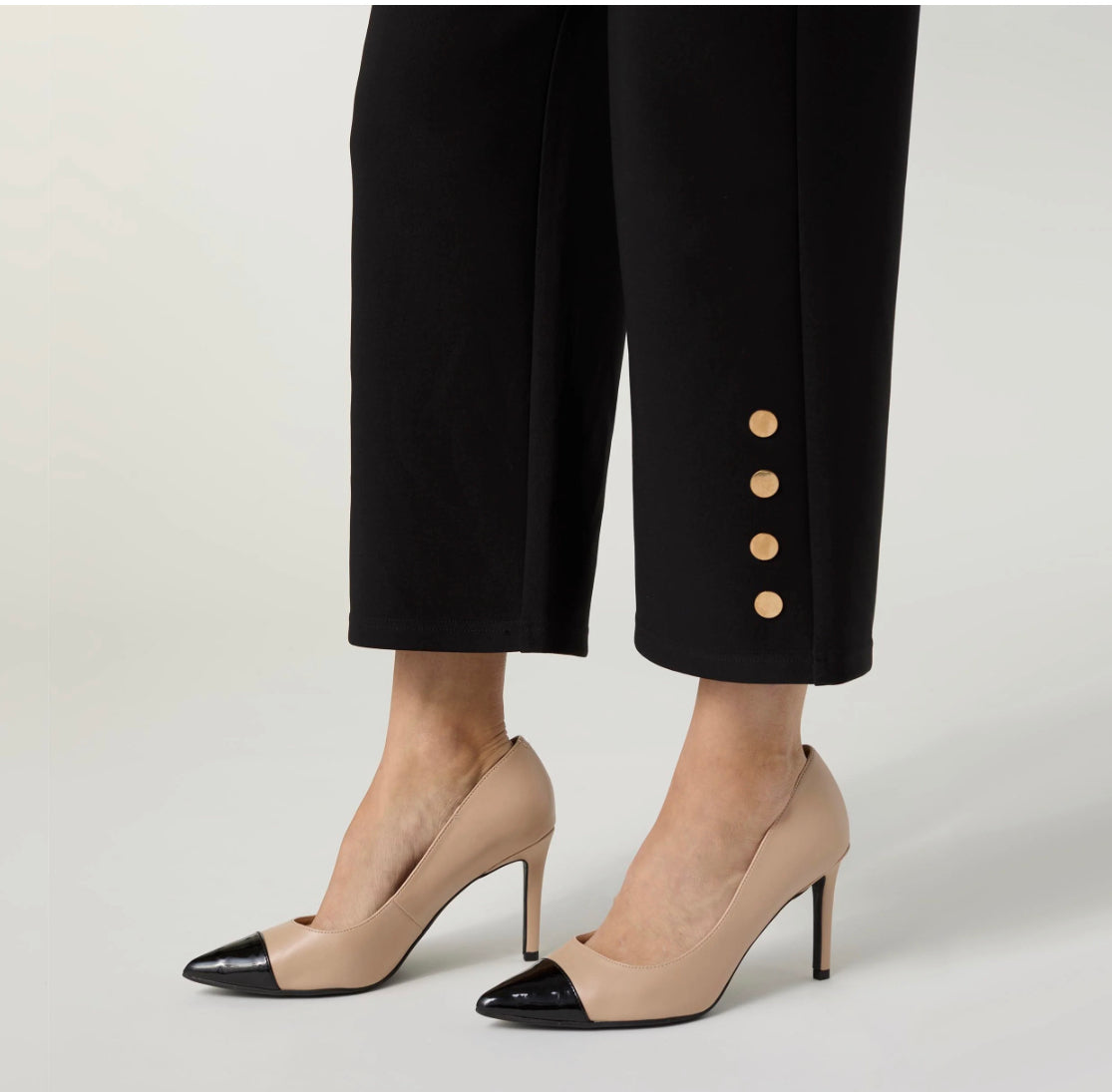 GEORGIE WIDE LEG CROP PANTS WITH SIDE BUTTONS-BLACK