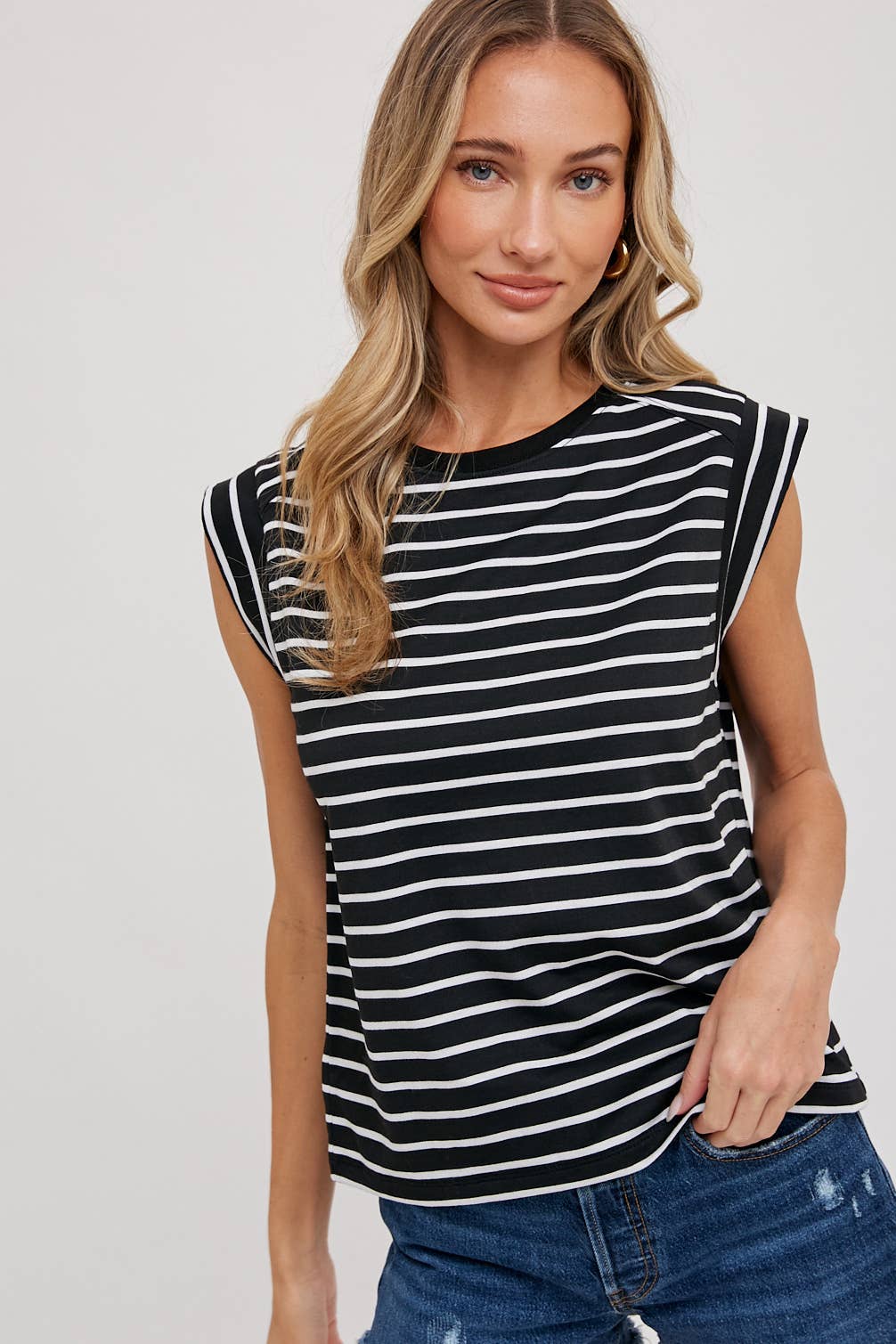 STRIPED TEE: IVORY