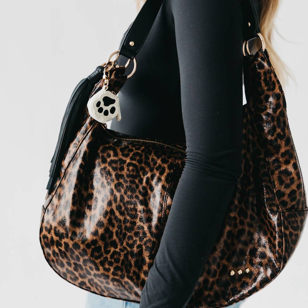Hazel Hobo Shoulder Bag with Tassel: Tan Suede