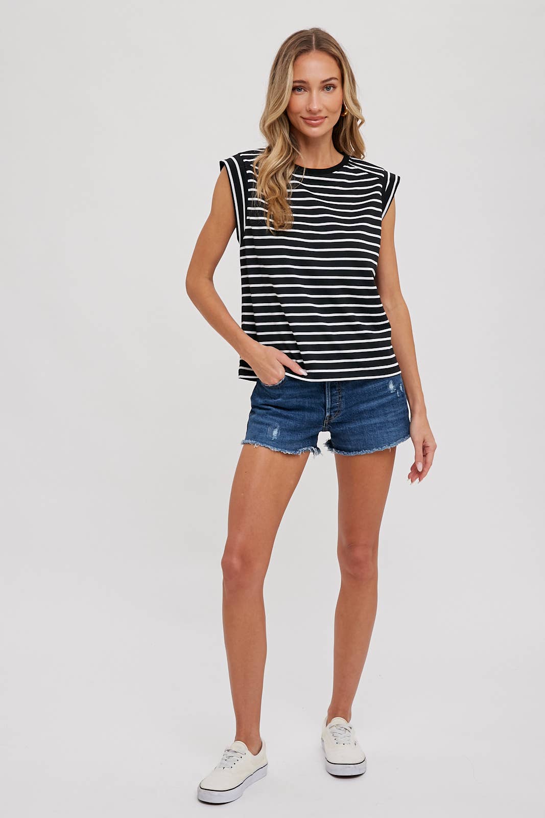 STRIPED TEE: IVORY