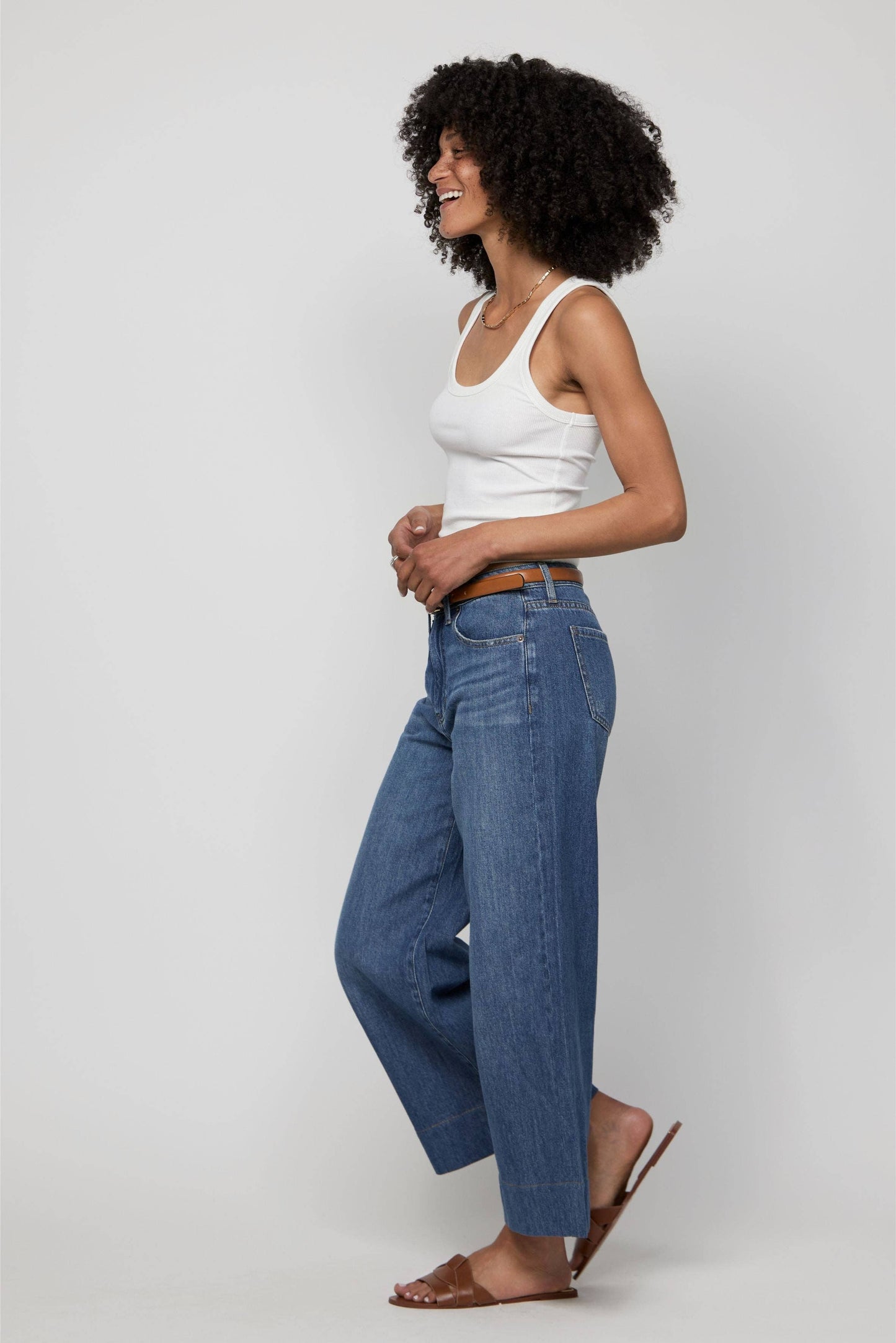 Dakota High Rise Super Wide Crop, Traditional Vintage Worn: Traditional Vintage Worn