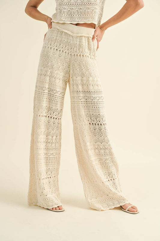 MIX AND MATCH CROCHET PATTERN PANTS: Beige