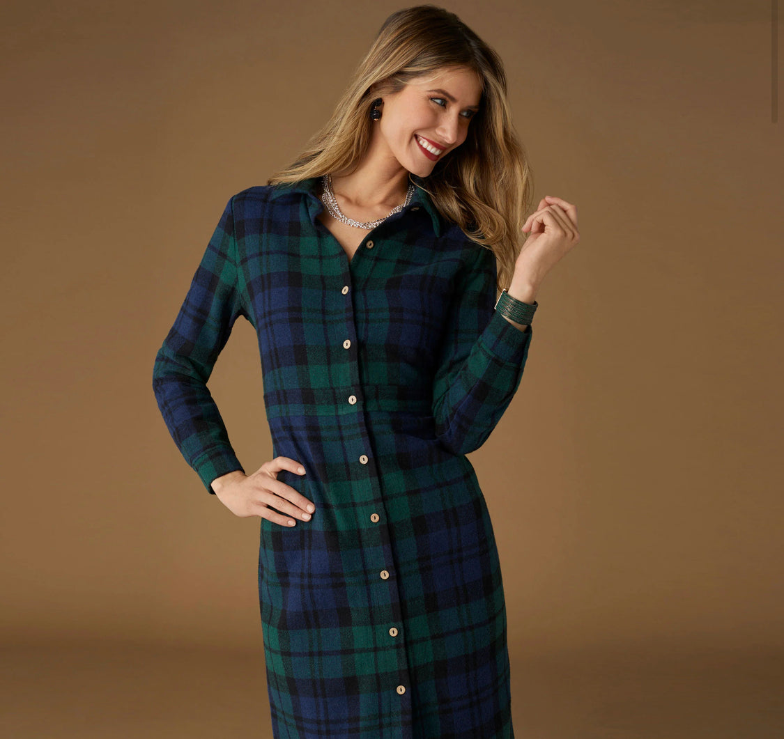 Harris Maxi Dress - Black Watch Plaid