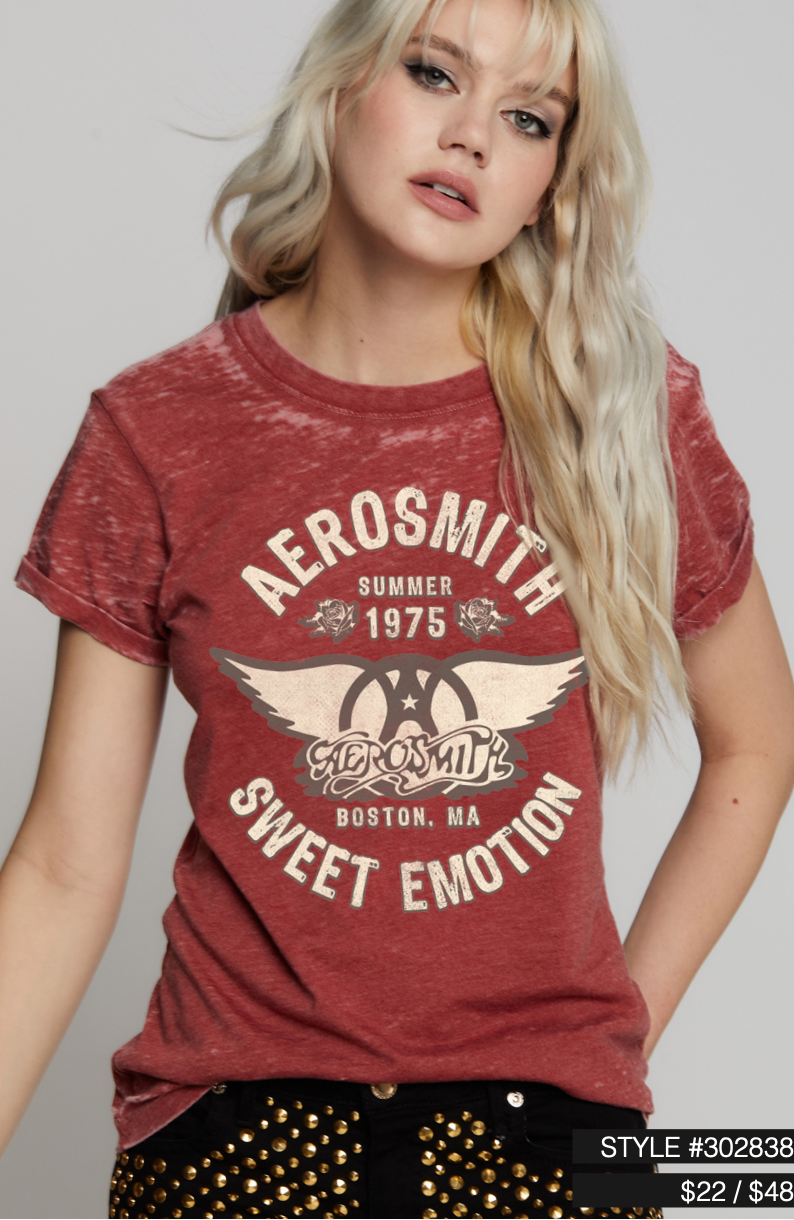 Aerosmith Sweet Emotion Burn Out Graphic Tee
