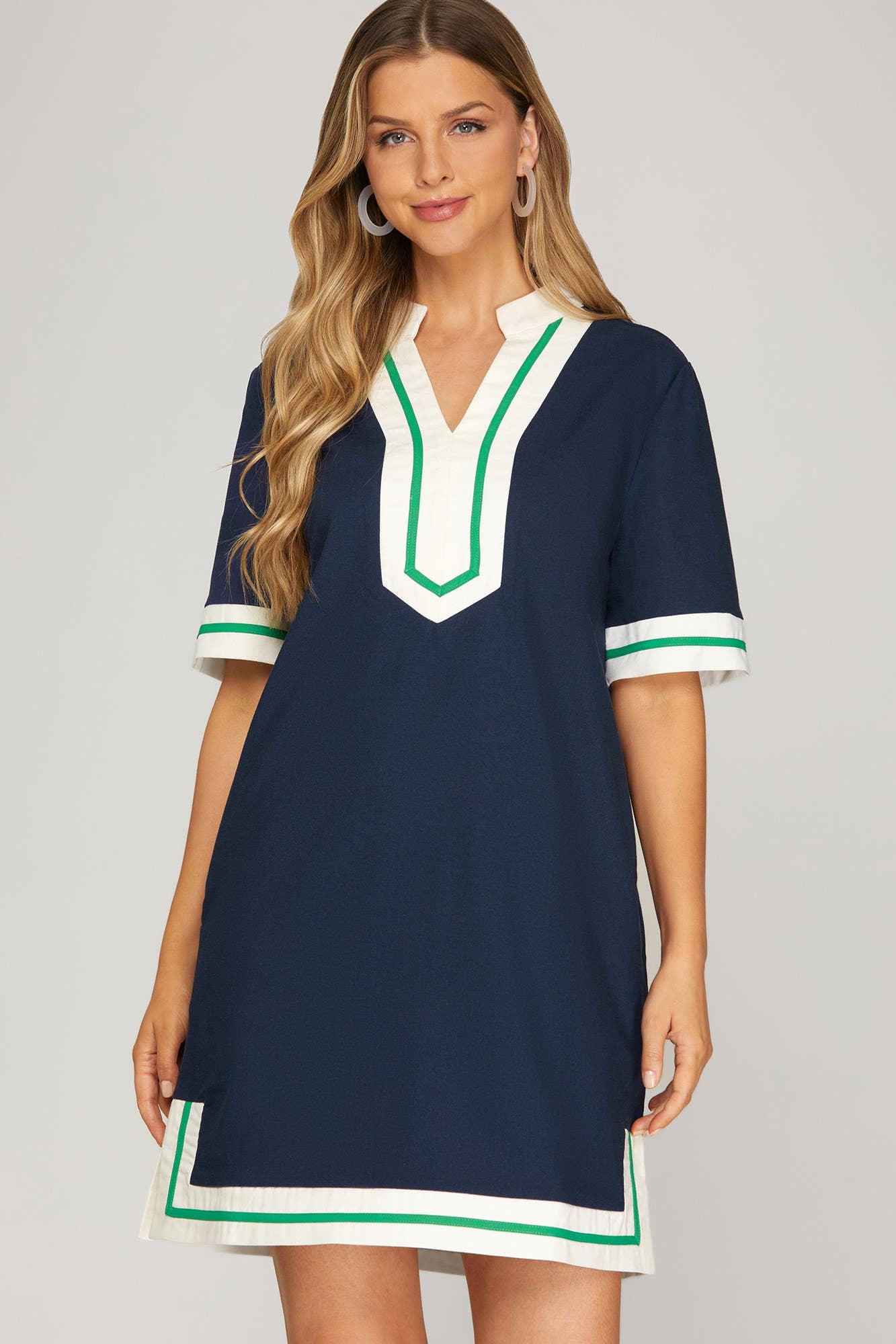H LINE LINEN MINI DRESS