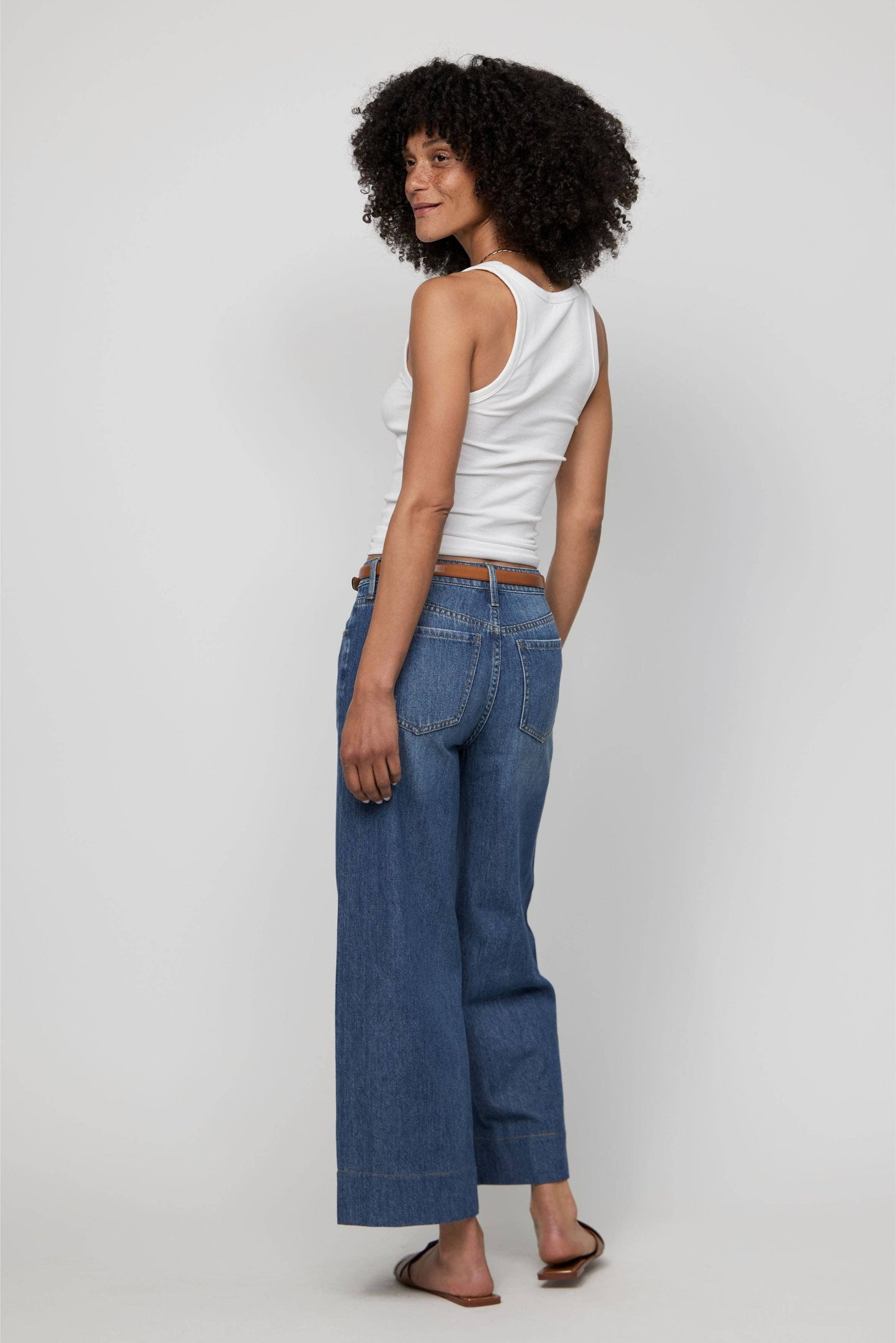 Dakota High Rise Super Wide Crop, Traditional Vintage Worn: Traditional Vintage Worn