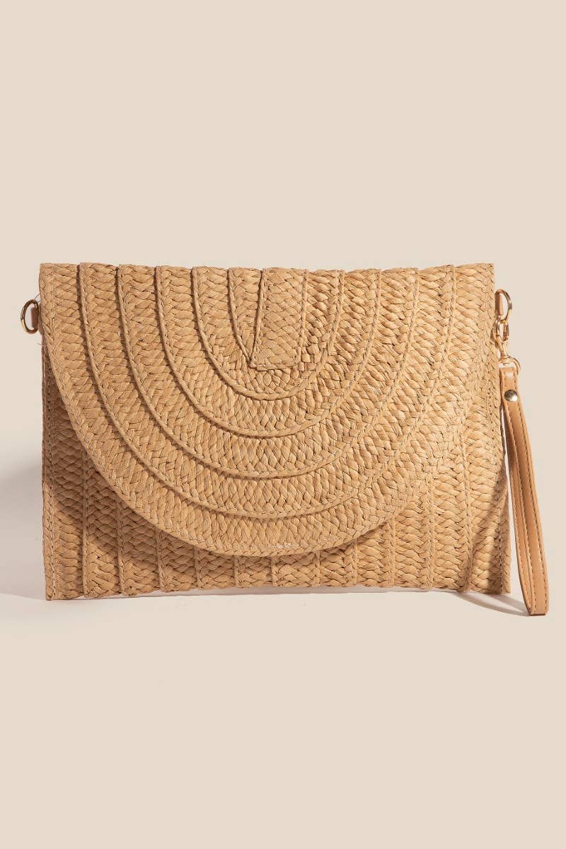 Layered Paper Braided Envelope Clutch Bag: TA