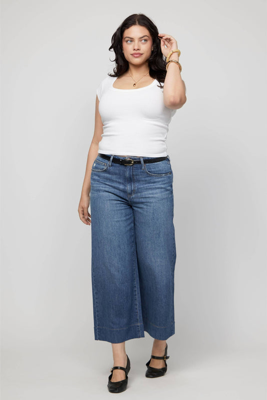Dakota High Rise Super Wide Crop, Traditional Vintage Worn: Traditional Vintage Worn