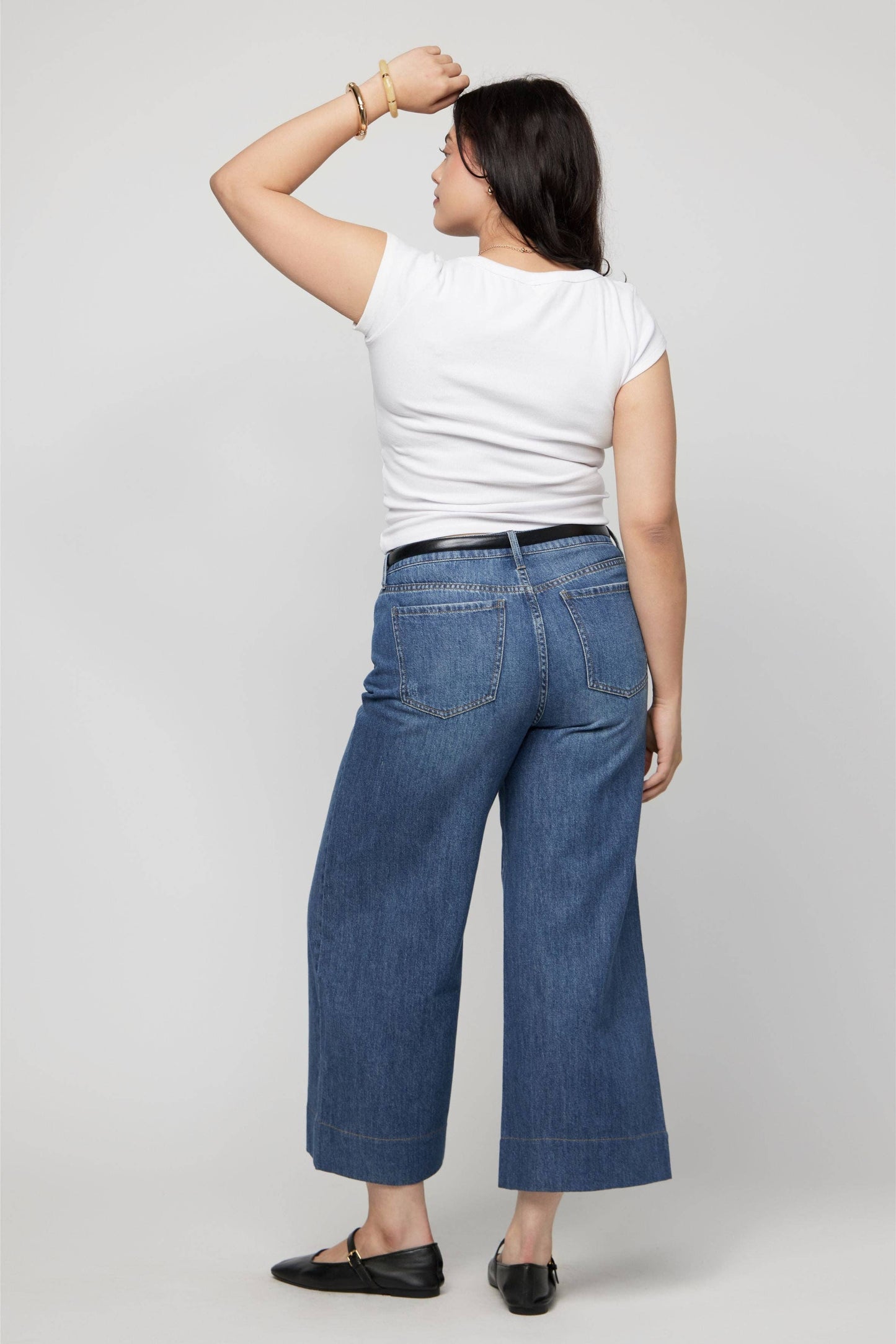 Dakota High Rise Super Wide Crop, Traditional Vintage Worn: Traditional Vintage Worn