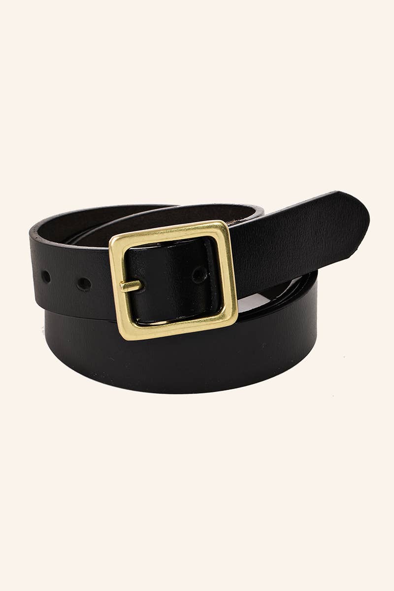 Leather Square Buckle Belt: GBK