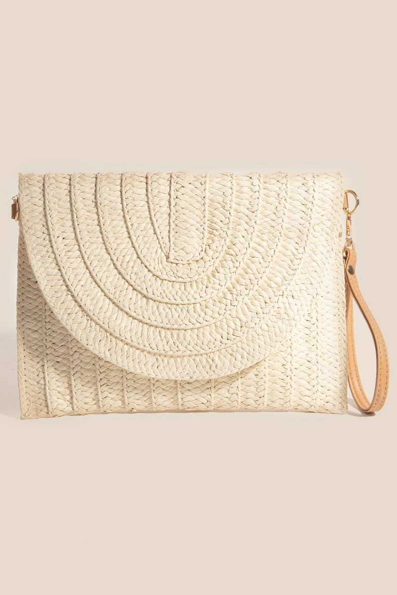Layered Paper Braided Envelope Clutch Bag: TA