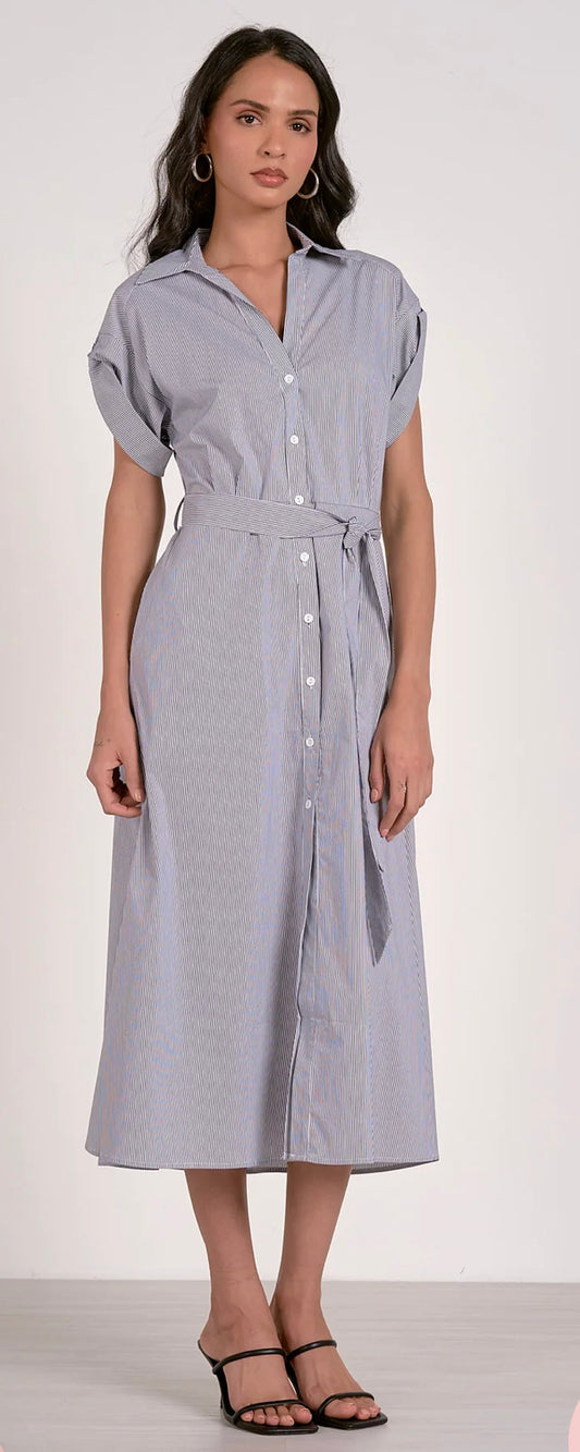 Collared Shirt Midi Dress