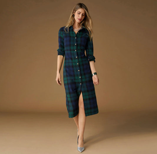 Harris Maxi Dress - Black Watch Plaid