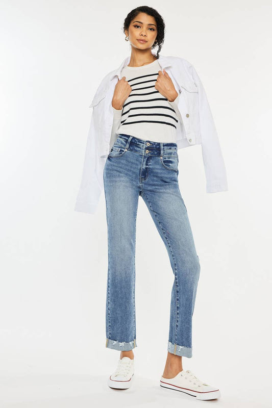 Kiana High Rise Slim Straight Leg Jeans