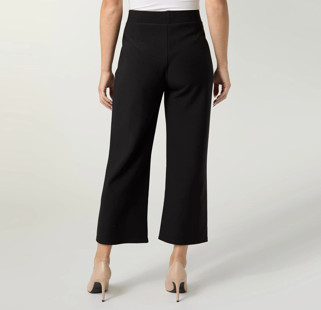 GEORGIE WIDE LEG CROP PANTS WITH SIDE BUTTONS-BLACK