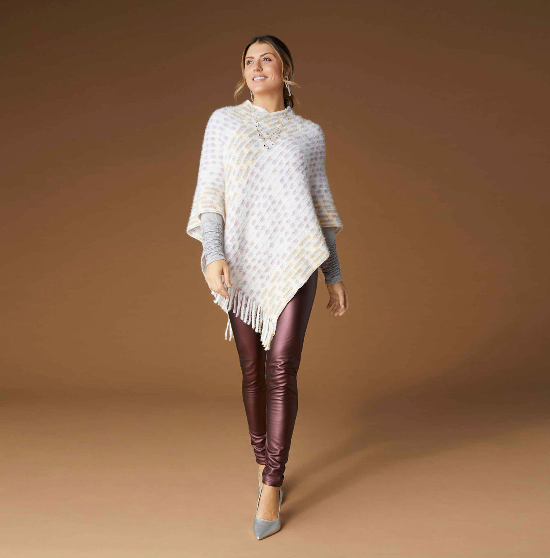 Alexi Faux Leather Legging - Metallic Burgundy