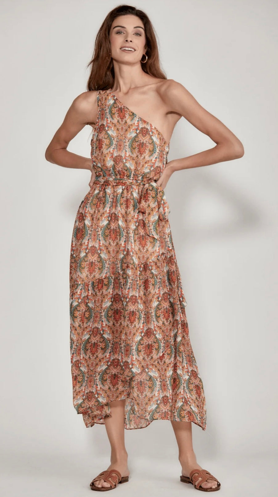 Paisley One Shoulder Dress
