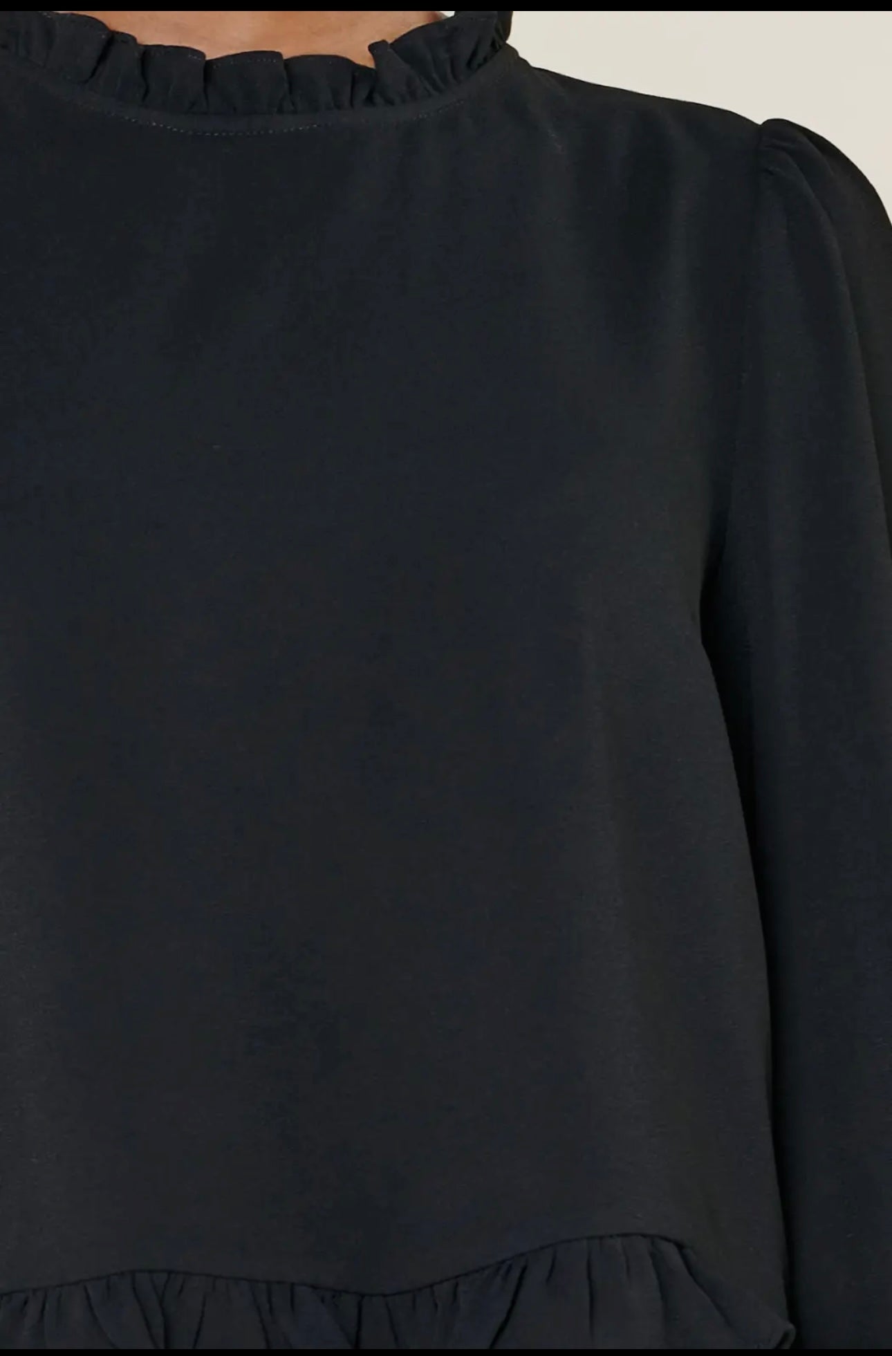 Black Ruffle Top