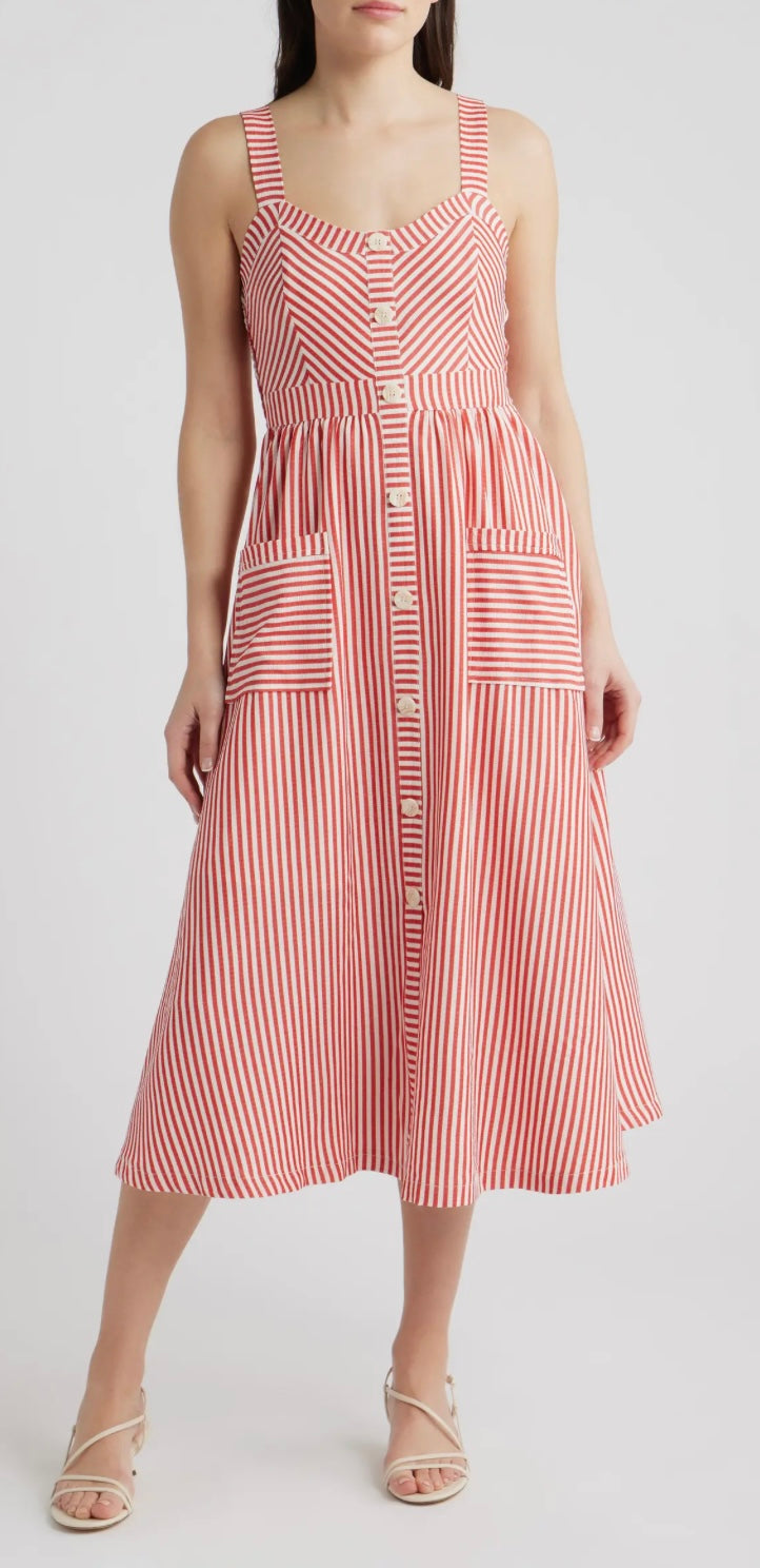 Red and White Dress