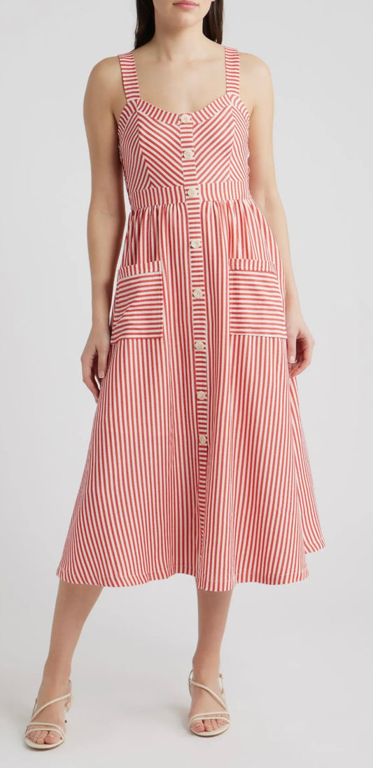 Red and White Dress