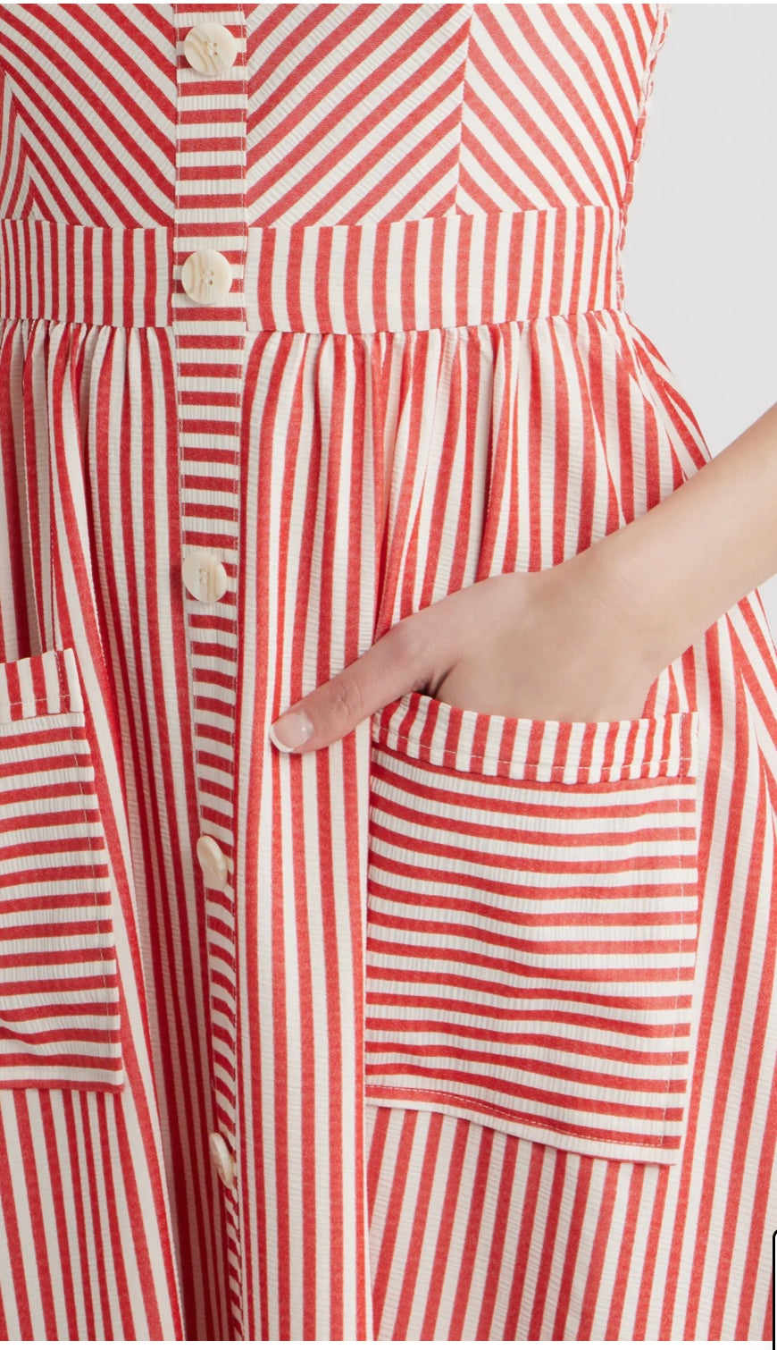Red and White Dress
