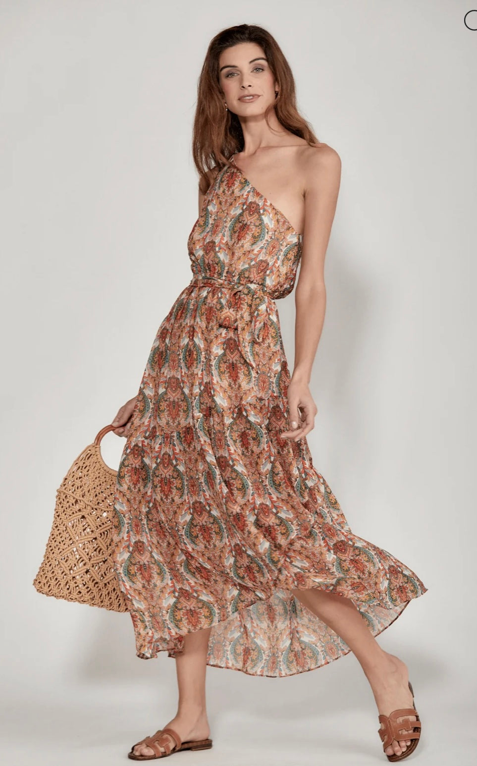 Paisley One Shoulder Dress