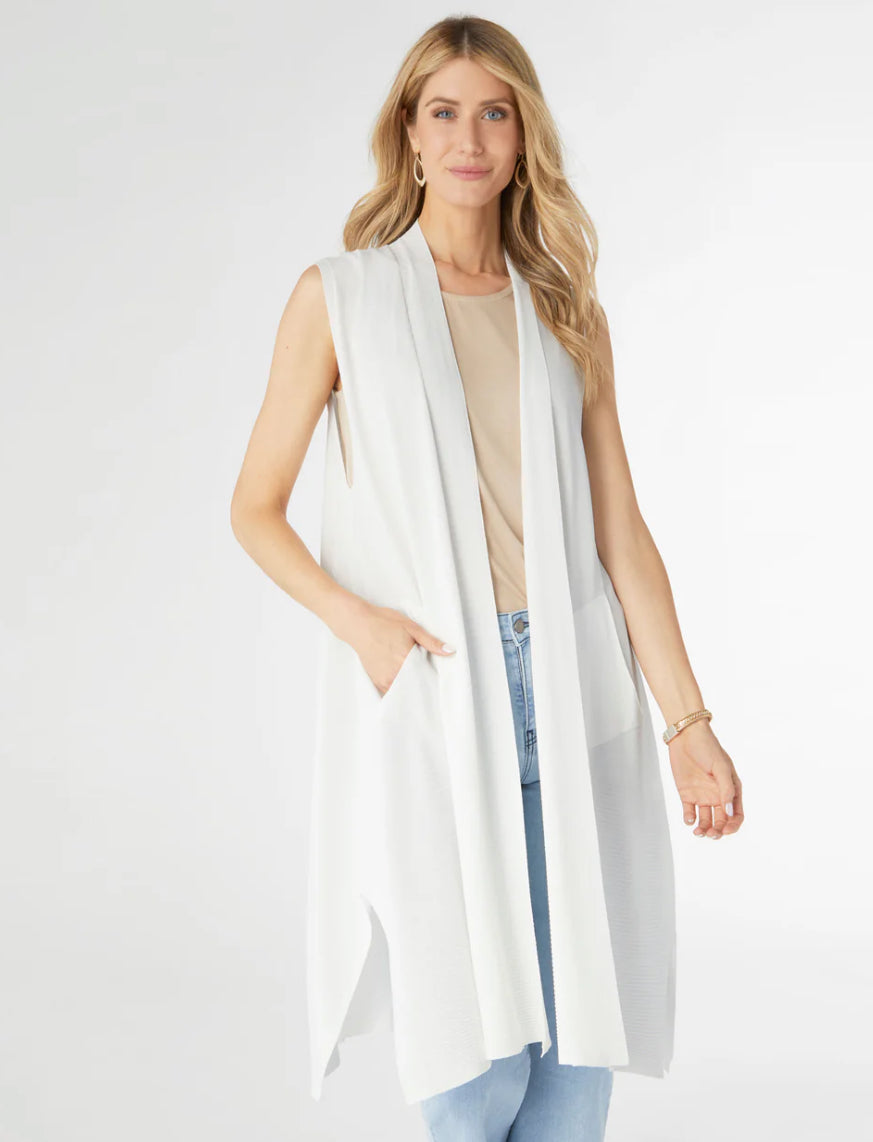 Long light weight sleeveless cardigan