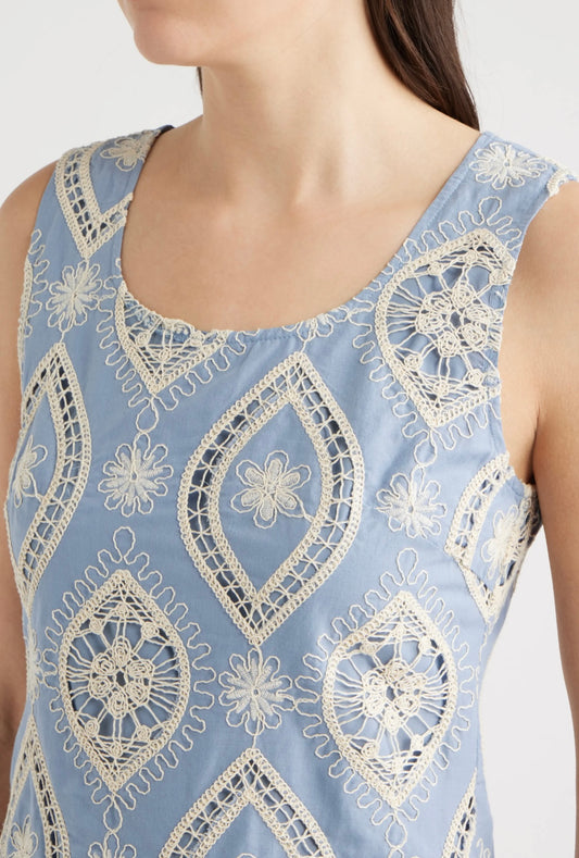 Embroidered Midi Dress