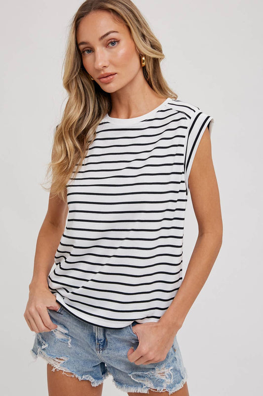 STRIPED TEE: IVORY