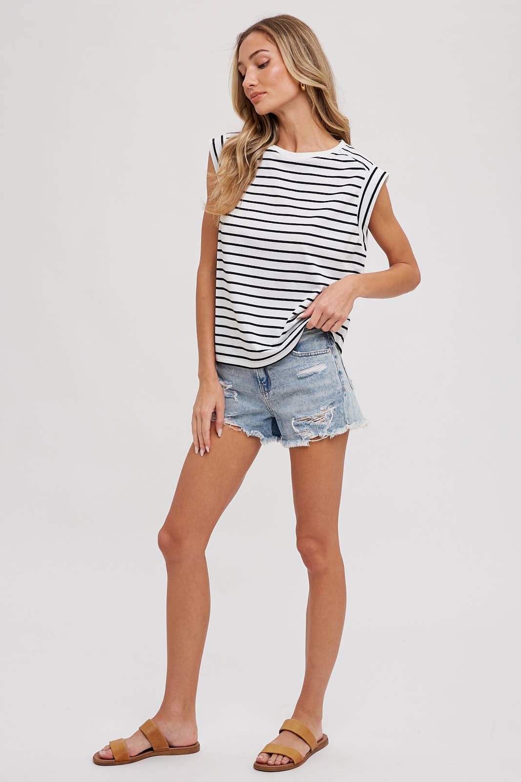 STRIPED TEE: IVORY