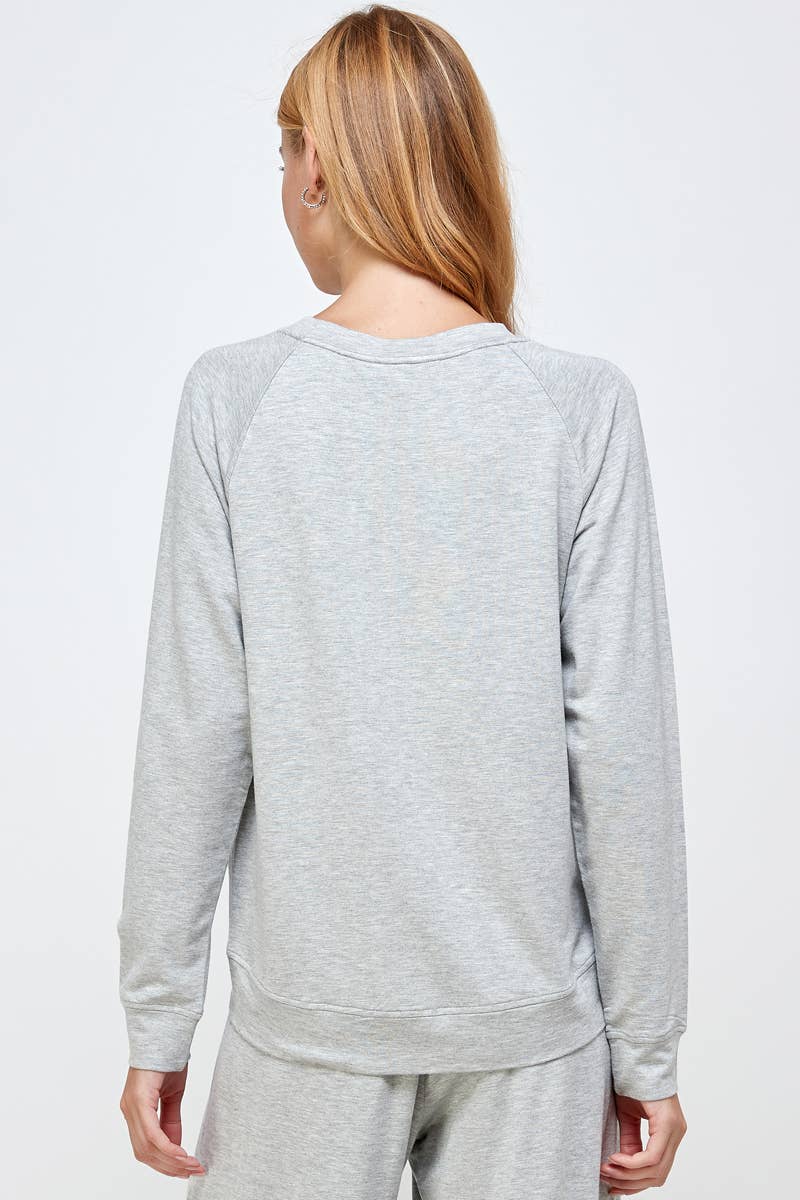 TT-9333-6 FRENCH TERRY ROUND NECK TOP