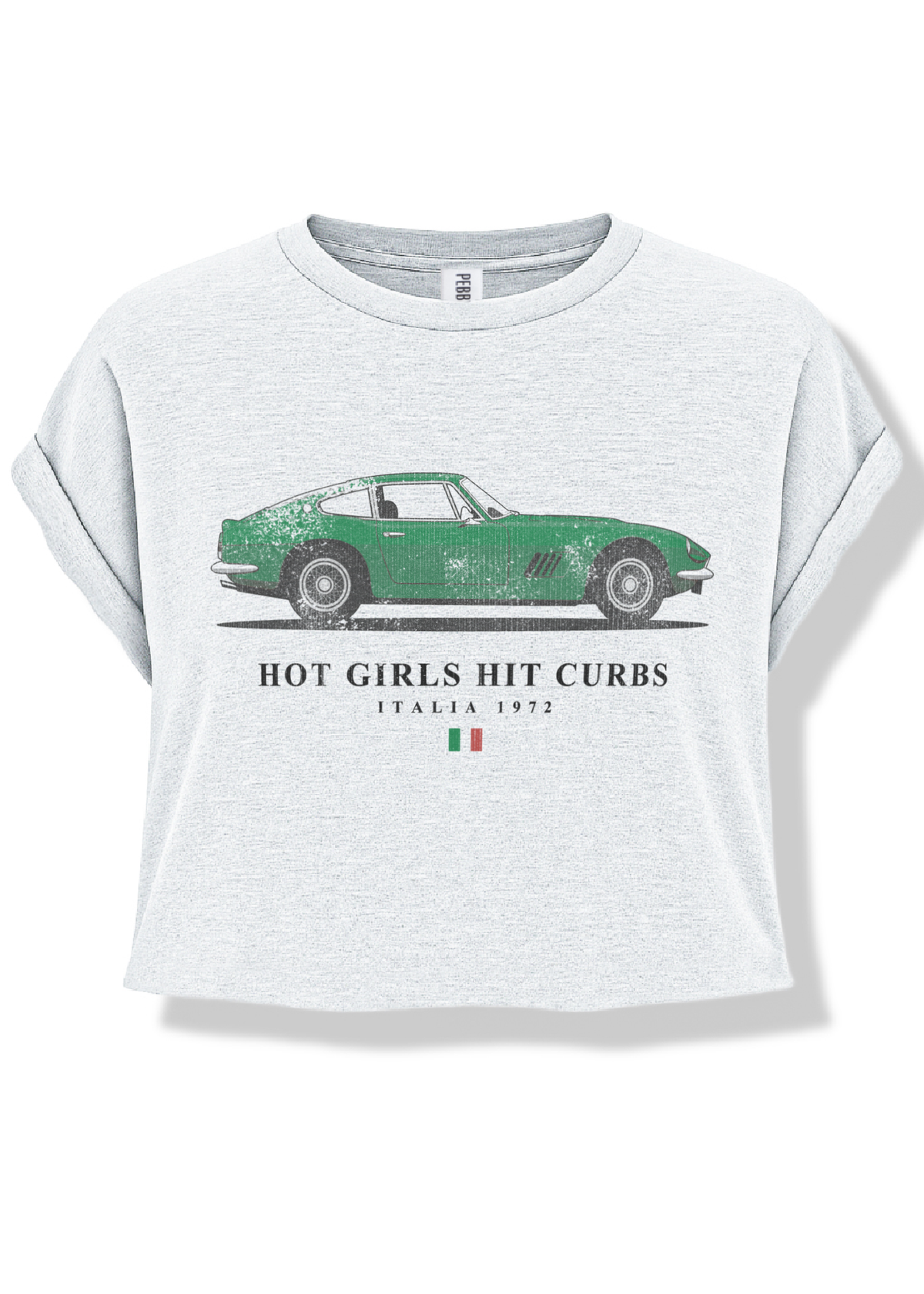 CROPPED HOT GIRLS HIT CURBS GRAPHIC TEE