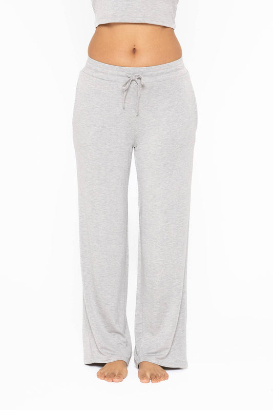 Mid-Rise Lounge Terry Pant: HEATHER GREY
