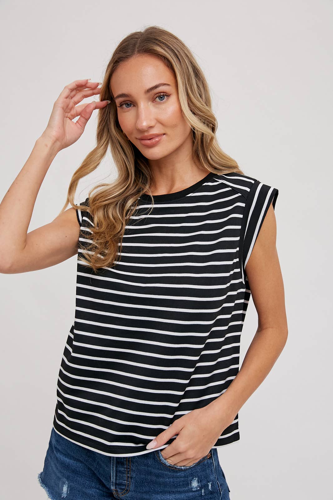 STRIPED TEE: IVORY