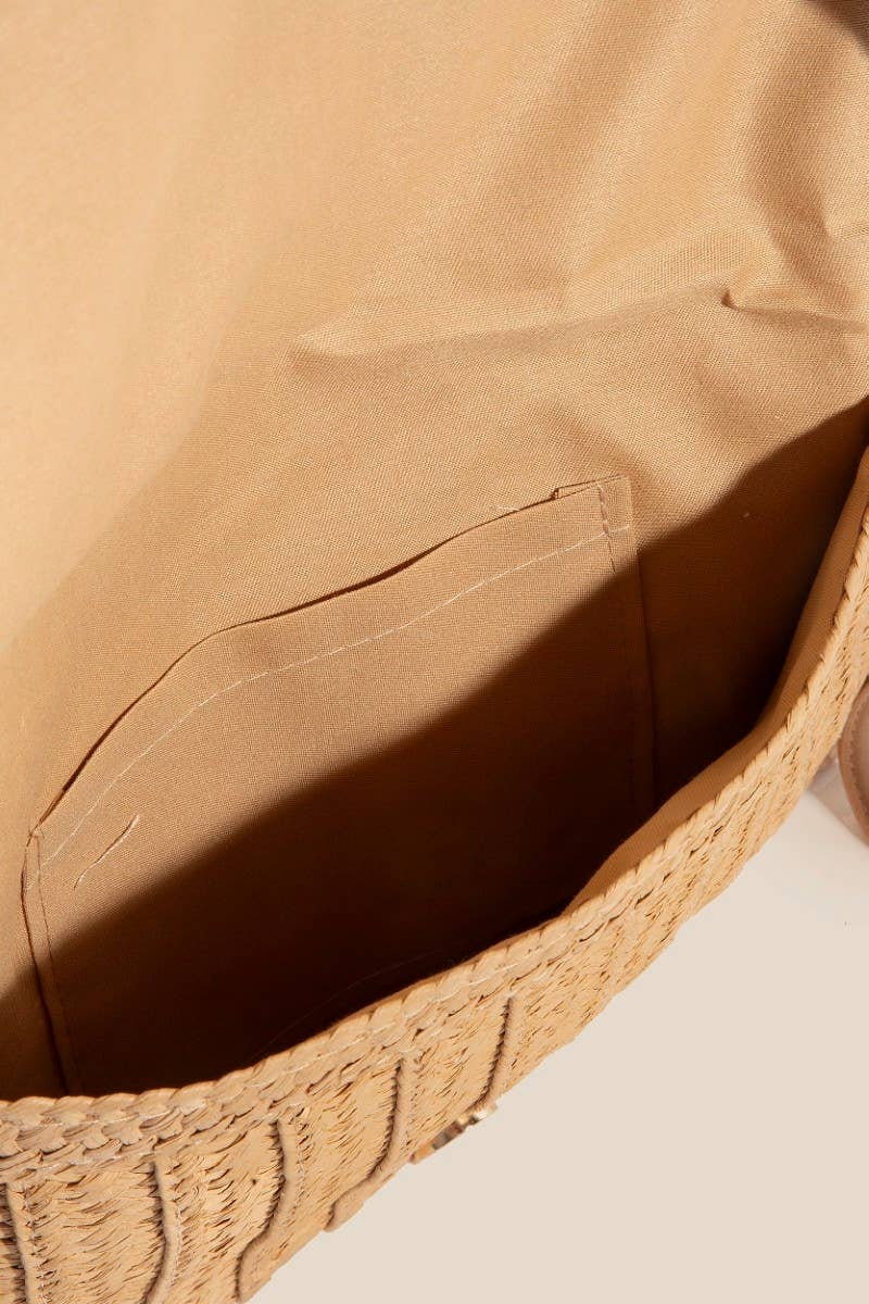 Layered Paper Braided Envelope Clutch Bag: TA