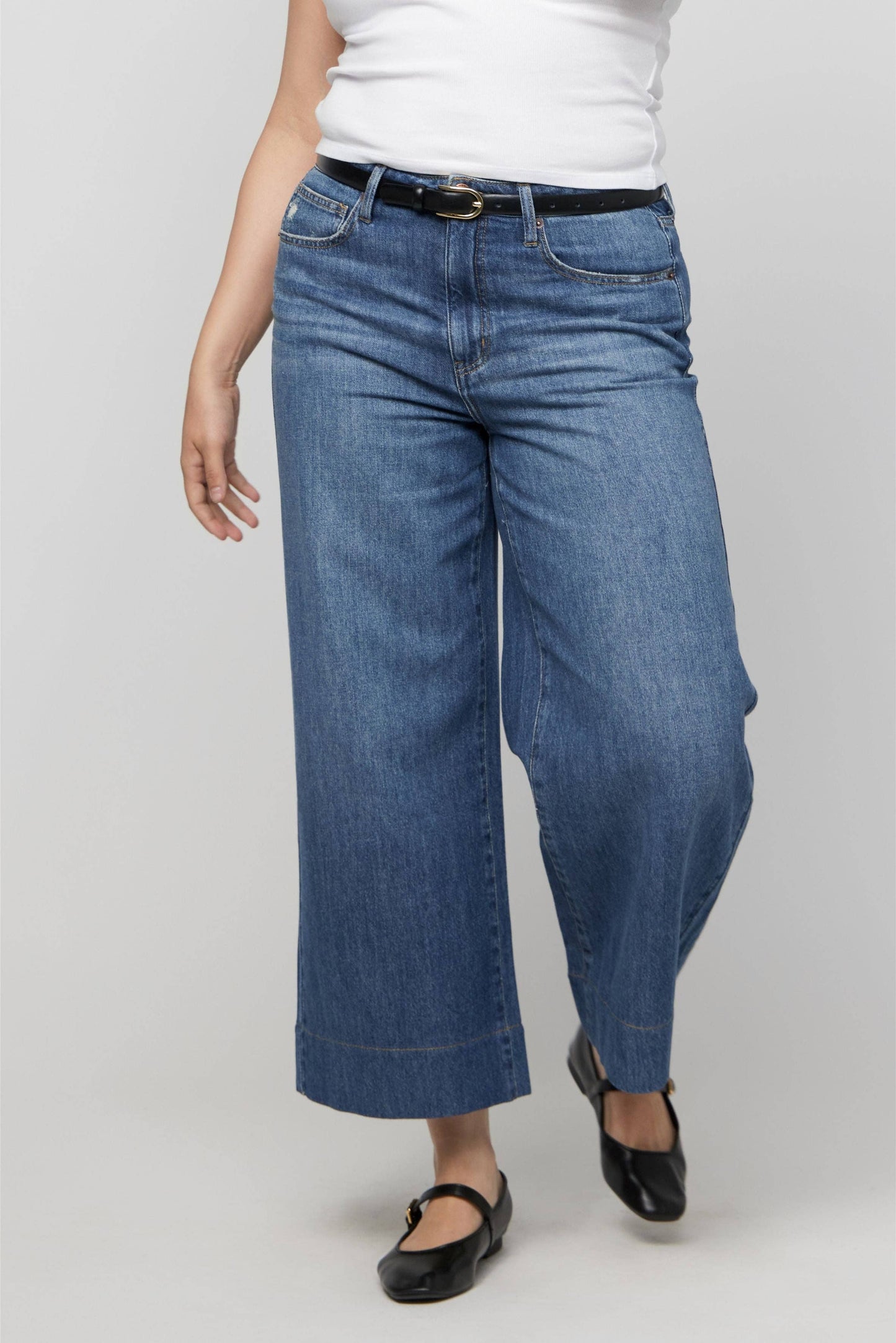 Dakota High Rise Super Wide Crop, Traditional Vintage Worn: Traditional Vintage Worn