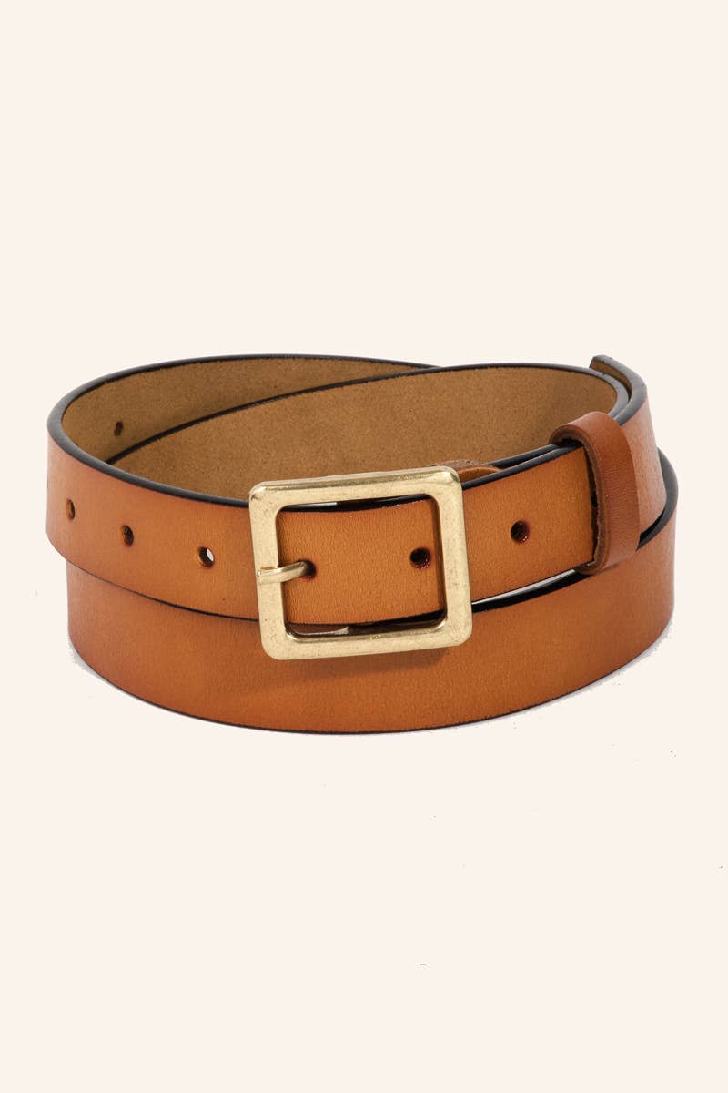 Leather Square Buckle Belt: GBR