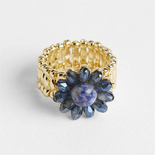 Cocktail Stretch Ring - Mother's Day: Stretch / Gold / Blue